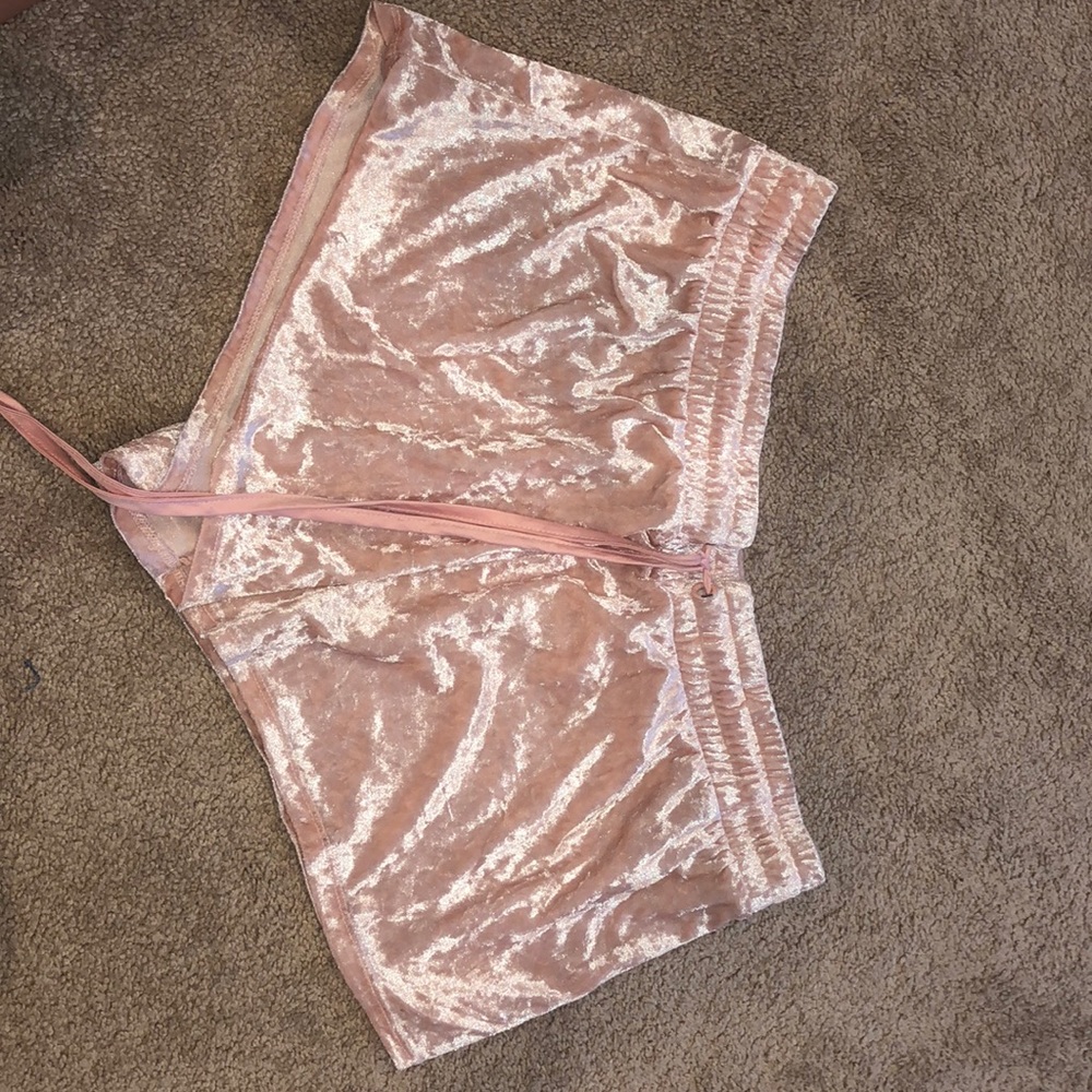 Pink Velvet Shorts